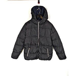 Mark Alan New York Puffer Jacket Women's L Black Hooded Coat Streetwear - Flaw